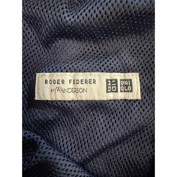 Uniqlo Roger Federer JW Anderson Track Pants Mens Large Navy Blue Jogger - Picture 7 of 10